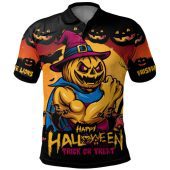 Brisbane Lions Polo Shirt Dark Pumpkin Halloween Spirit