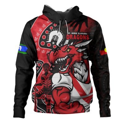 St. George Illawarra Dragons Hoodie NAIDOC Indigenous Warrior Spirit