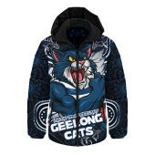 Geelong Cats Hooded Padded Jacket Spirit Warriors Of The Game