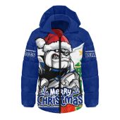 Canterbury-Bankstown Bulldogs Hooded Padded Jacket Santa Scoring Touchdown On Christmas Game Day