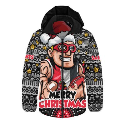 St Kilda Hooded Padded Jacket Ugly Christmas Knit Patterns Vintage Jersey