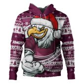 Manly Warringah Sea Eagles Hoodie Ugly Knit Style For Christmas Game Fans