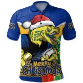 Parramatta Eels Polo Shirt Santa Scoring Touchdown On Christmas Game Day