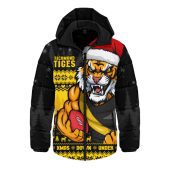 Richmond Hooded Padded Jacket Merry Christmas Down Under Footy Power Style