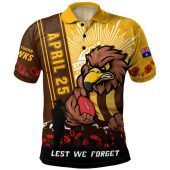Hawthorn Polo Shirt Anzac Day Lest We Forget Memorial