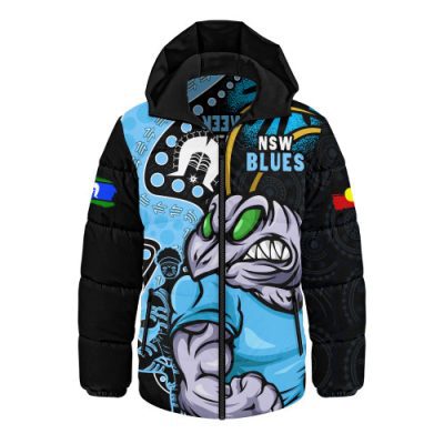 New South Wales Blues Hooded Padded Jacket NAIDOC Indigenous Warrior Spirit