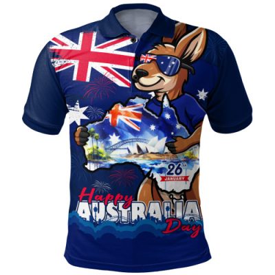 Australia Polo Shirt Australia Day Holiday Kangaroo Pride Celebration