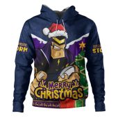 Melbourne Hoodie Santa Scoring Touchdown On Christmas Game Day
