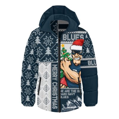 Carlton Hooded Padded Jacket Merry Christmas Knit Style Festive Spirit