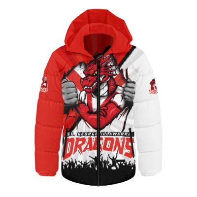 St. George Illawarra Dragons Hooded Padded Jacket Fearless Soul Series