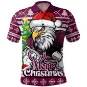 Manly Warringah Sea Eagles Polo Shirt Merry Christmas Game Day Knit Style Team Edition