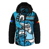 Cronulla-Sutherland Sharks Hooded Padded Jacket NAIDOC Indigenous Warrior Spirit