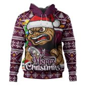 Queensland Maroons Hoodie Merry Christmas Game Day Knit Style Team Edition