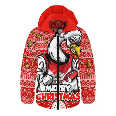 Sydney Swans Hooded Padded Jacket Ugly Christmas Knit Patterns Vintage Jersey