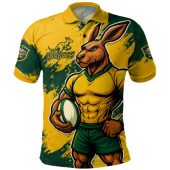 Aussie Wallabies Polo Shirt Wallabies Kangaroo Power Rugby