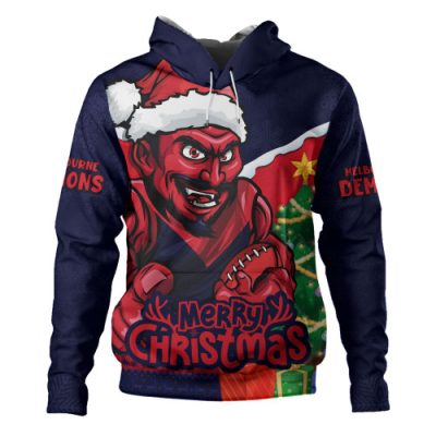 Melbourne Hoodie Santa Scoring Touchdown On Christmas Game Day