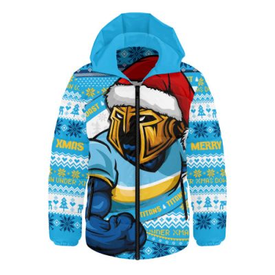 Gold Coast Titans Hooded Padded Jacket Ugly Knit Style For Christmas Game Fans