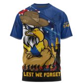 West Coast Eagles T-Shirt ANZAC Inspired Football Fan Memorial Design
