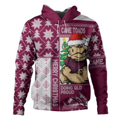 Queensland Maroons Hoodie Winter Knit Magic Holiday Spirit