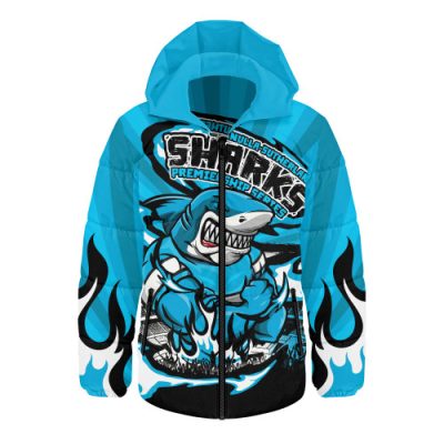 Cronulla-Sutherland Sharks Hooded Padded Jacket Premiership Series Sports Gear