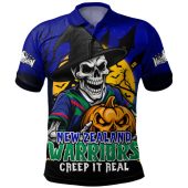 New Zealand Warriors Polo Shirt Dark Moon Rugby Halloween Battle Edition