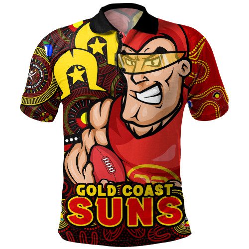 Gold Coast SUNS Polo Shirt NAIDOC Spirit Of Country Gold Coast SUNS Polo Shirt NAIDOC Spirit Of Country