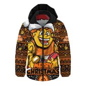 GWS GIANTS Hooded Padded Jacket Ugly Christmas Knit Patterns Vintage Jersey