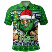 Canberra Raiders Polo Shirt Merry Christmas Game Day Knit Style Team Edition