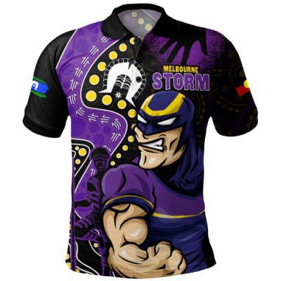 Melbourne Storm Polo Shirt NAIDOC Indigenous Warrior Spirit