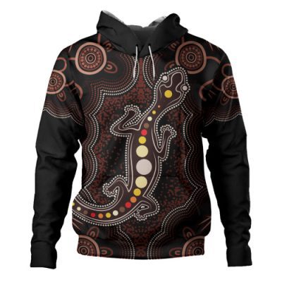 Indigenous Australian Aboriginal Hoodie Aboriginal Gecko Dreaming Path