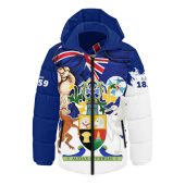 Queensland Hooded Padded Jacket Power Pride And Heritage Crest