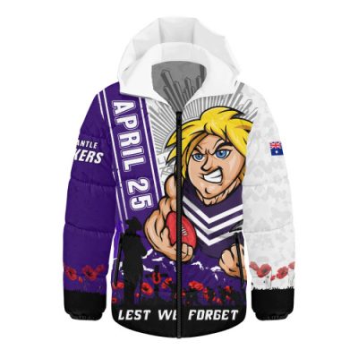 Fremantle Hooded Padded Jacket Anzac Day Lest We Forget Memorial