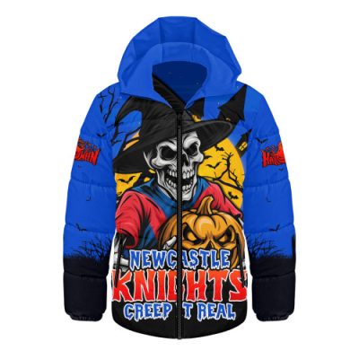 Newcastle Knights Hooded Padded Jacket Dark Moon Rugby Halloween Battle Edition