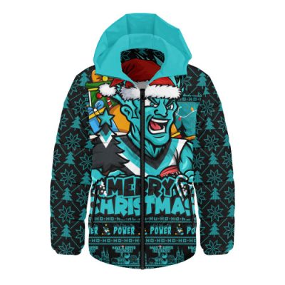 Port Adelaide Hooded Padded Jacket Festive Holiday Merry Christmas Vibe