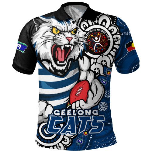 Geelong Cats Polo Shirt Power Through Generations NAIDOC Edition Geelong Cats Polo Shirt Power Through Generations NAIDOC Edition