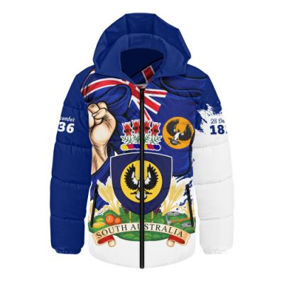 South Australia Hooded Padded Jacket Power Pride And Heritage Crest