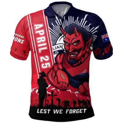 Melbourne Polo Shirt Anzac Day Lest We Forget Memorial