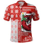 St. George Illawarra Dragons Polo Shirt Christmas Magic Knit Style Winter Glow