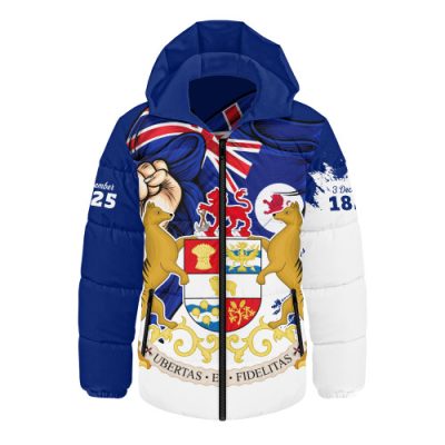 Tasmania Hooded Padded Jacket Power Pride And Heritage Crest