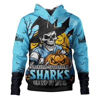 Cronulla-Sutherland Sharks Hoodie Dark Moon Rugby Halloween Battle Edition