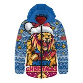 Brisbane Lions Hooded Padded Jacket Ugly Christmas Knit Patterns Vintage Jersey