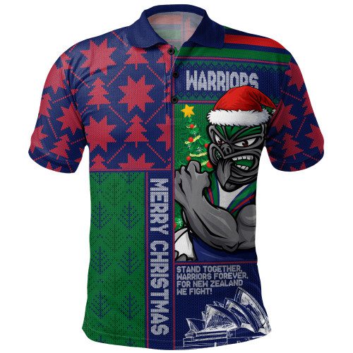 New Zealand Warriors Polo Shirt Christmas Magic Knit Style Winter Glow New Zealand Warriors Polo Shirt Christmas Magic Knit Style Winter Glow