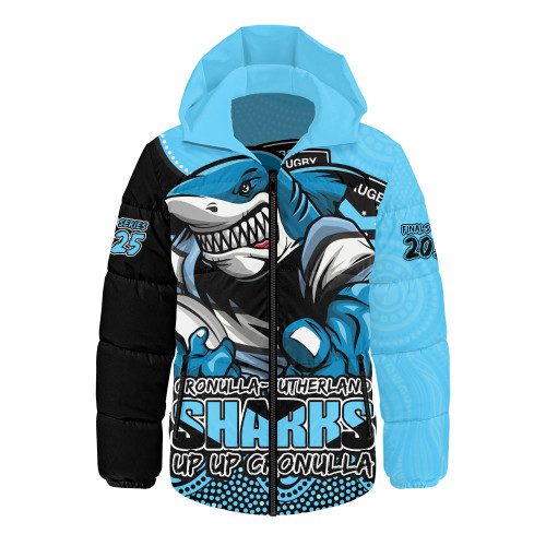 Cronulla-Sutherland Sharks Hooded Padded Jacket Battle For Glory Rugby Finals Edition Cronulla-Sutherland Sharks Hooded Padded Jacket Battle For Glory Rugby Finals Edition