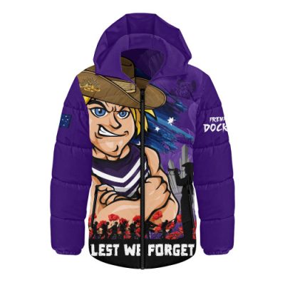 Fremantle Hooded Padded Jacket ANZAC Inspired Football Fan Memorial Design