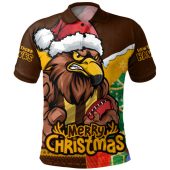 Hawthorn Polo Shirt Santa Scoring Touchdown On Christmas Game Day