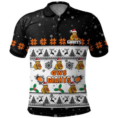 GWS GIANTS Polo Shirt Special Ugly Christmas Holiday Footy Fans