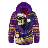 Melbourne Storm Hooded Padded Jacket Ugly Knit Style For Christmas Game Fans
