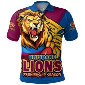 Brisbane Lions Polo Shirt Australian Football Finals Premiership Spirit
