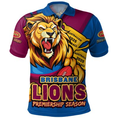 Brisbane Lions Polo Shirt Australian Football Finals Premiership Spirit