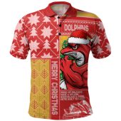 Redcliffe Dolphins Polo Shirt Christmas Magic Knit Style Winter Glow